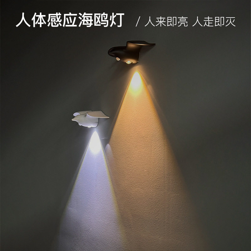 海鸥充电人体感应灯免布线磁吸