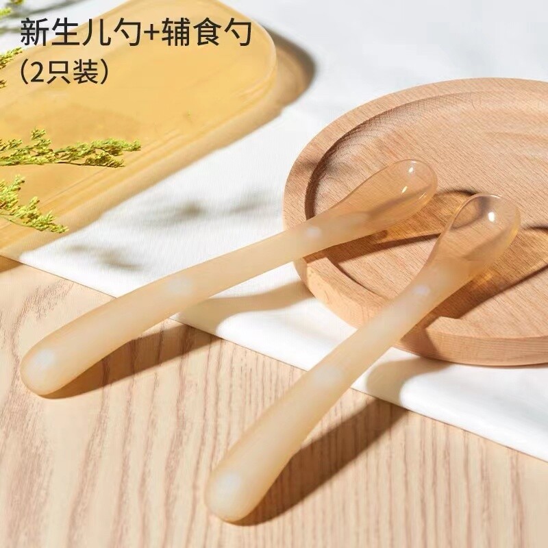 宝宝勺子遇花浓硅胶辅食勺