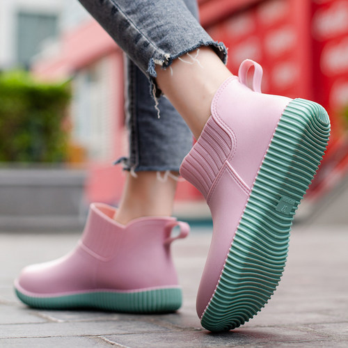 新型轻便短筒水鞋雨靴女款