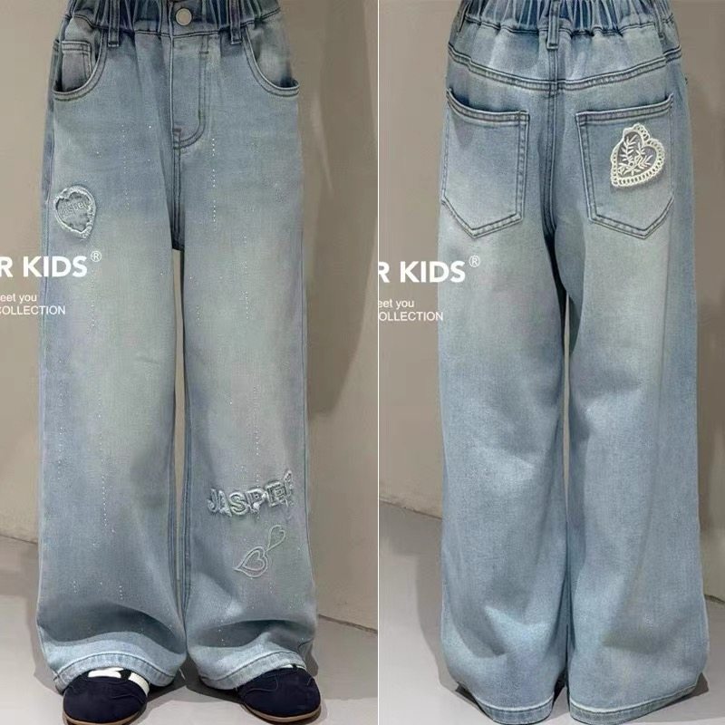 波拉韩国童装女童牛仔裤2026新款儿童直筒阔腿裤中大童休闲长裤子,童装/婴儿装/亲子装,儿童牛仔裤,淘宝优惠券,粉丝福利购,淘宝优惠卷