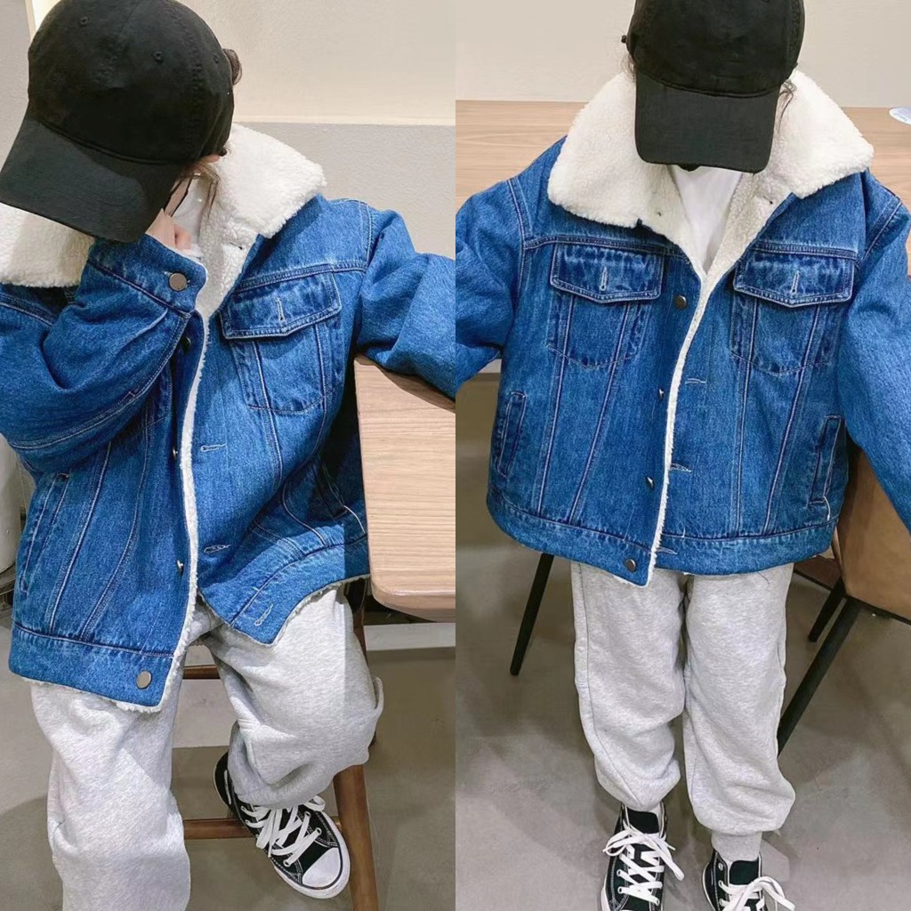 男女童加绒牛仔外套儿童加厚外套