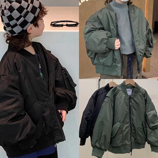 波拉韩国童装男女童加棉外套秋冬季新款夹克衫棒球服儿童加厚棉服