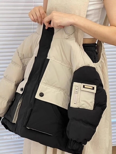 波拉韩国童装男女童工装羽绒服短款秋冬新款儿童90白鸭绒加厚外套