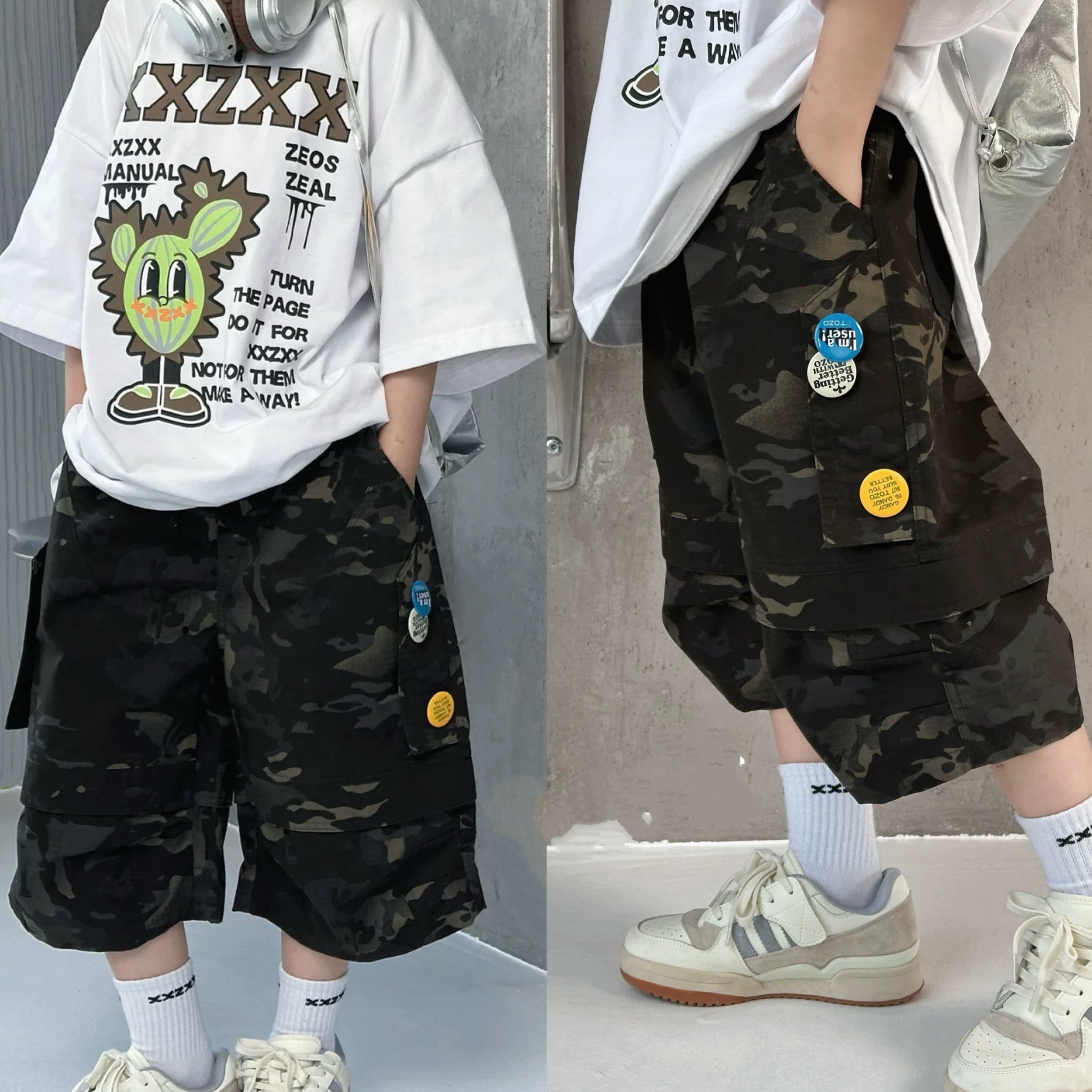 现货波拉韩国童装男童短裤2026夏季新款儿童休闲宽松工装裤潮