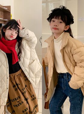 波拉韩国童装男女童加厚外套秋冬款韩版宽松衬衣儿童轻薄羽绒服潮
