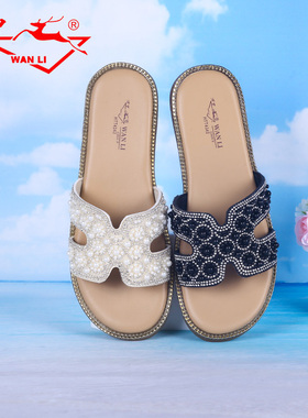 万里新款夏季韩式女款拖鞋可外穿凉拖百搭厚底时尚女鞋HTT4342