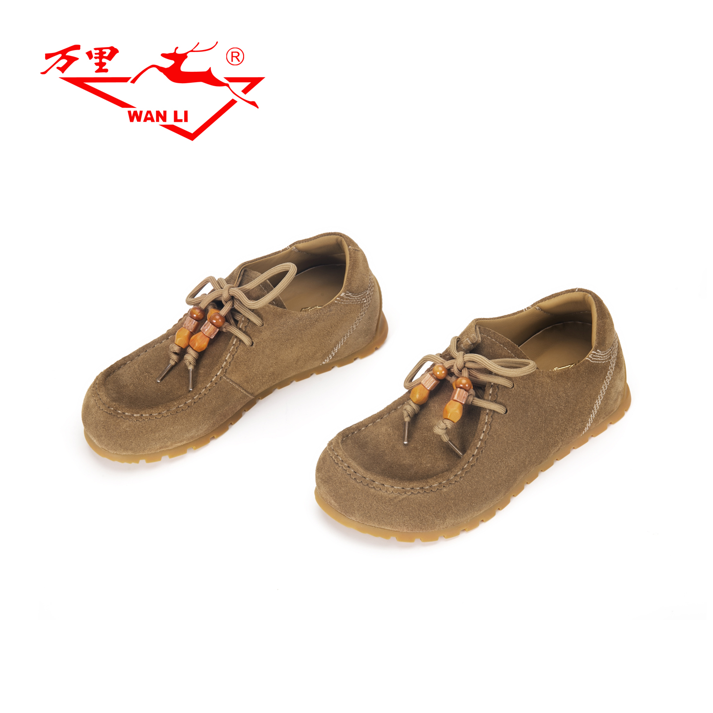 万里新款复古休闲运动鞋时尚真皮单鞋舒适平底女鞋BZT2341