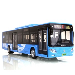 新品北京公交车模福田巴士祥云蓝单机81路公交模型1:43合金定制
