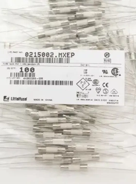 原装力特 0215002.MXEP 参数2A 250V 5*20带引线慢熔陶瓷保险丝管