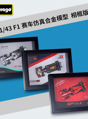 新款 1:43 F1红牛15RB16B奔驰W10 仿真合金赛车模型相框版