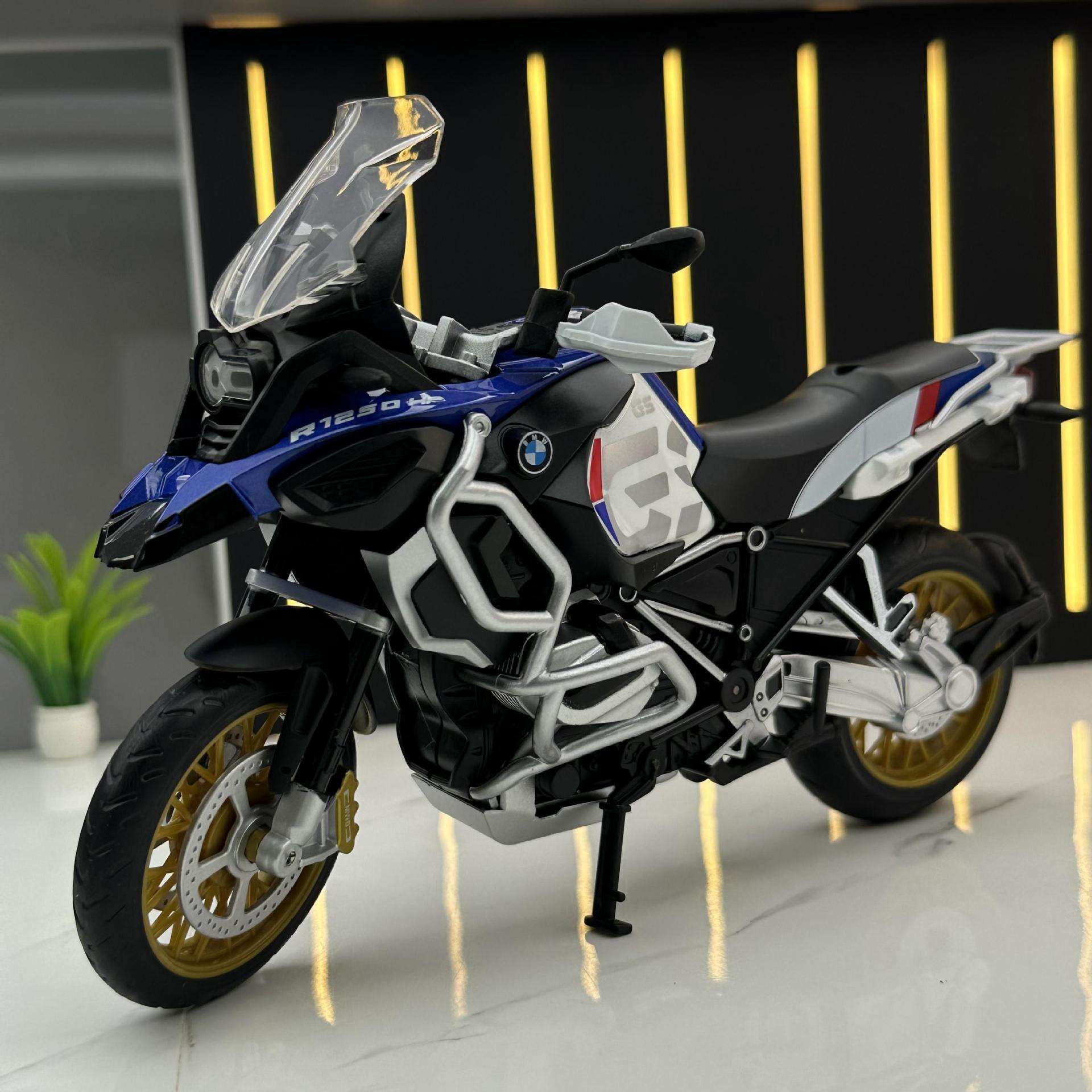 新款 合金车模1比R1250GS摩托车滑行玩具车无带声光模型摆件