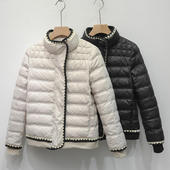 秋冬白鸭绒小个子轻薄短款 羽绒服女修身 显瘦冬外套花边小香风