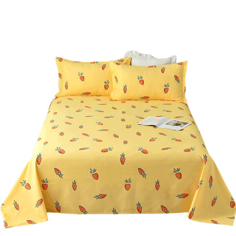 纯棉斜纹床单单件全棉大学生宿舍寝室1.2单人1.5m1.8米双人三件套