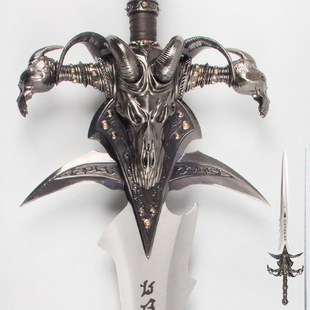 魔兽霜之哀伤剑1 1比1全金属武器道具冰底座寒冰王座cos未开刃