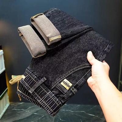 黑色牛仔裤男士宽松直筒休闲长裤