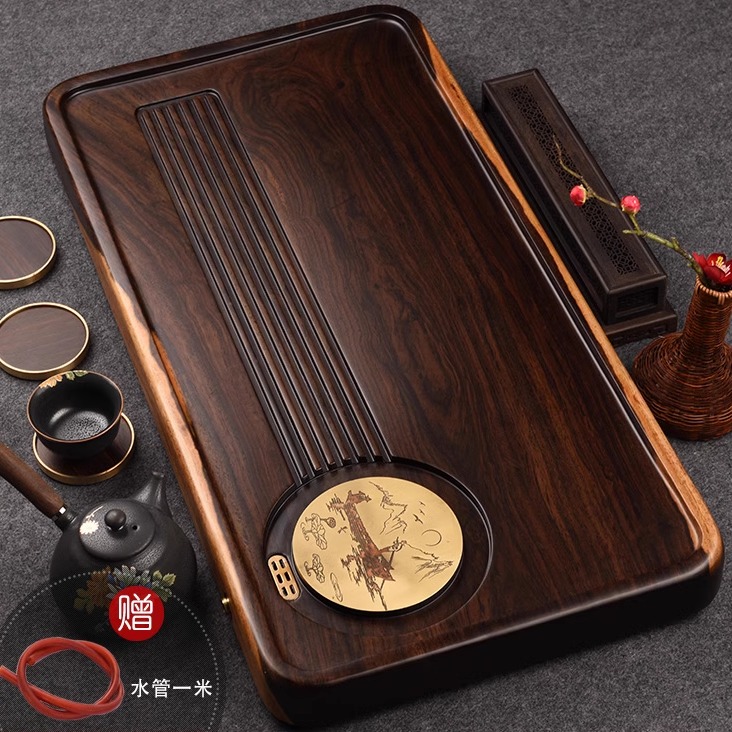 整块黑檀木排水式茶台