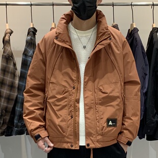 时尚 冬季 立领羽绒服百搭潮流日系工装 男士 痞帅休闲保暖羽绒衣 韩版