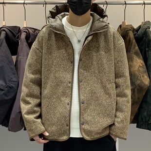 冬季 男可拆卸连帽羽绒服百搭潮流小香风高级感痞帅保暖羽绒衣 韩版