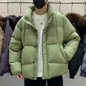 冬季 休闲简约加厚保暖羽绒衣 时尚 男士 泡芙立领羽绒服百搭潮流美式