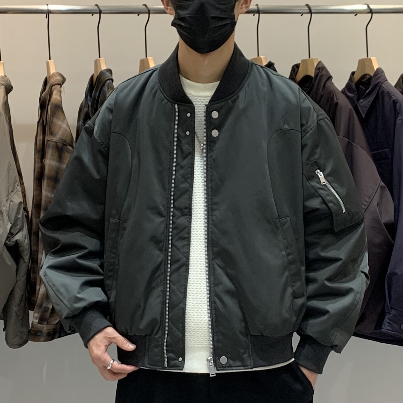 冬季男士棒球领羽绒服百搭潮流美式工装飞行员痞帅休闲保暖羽绒衣