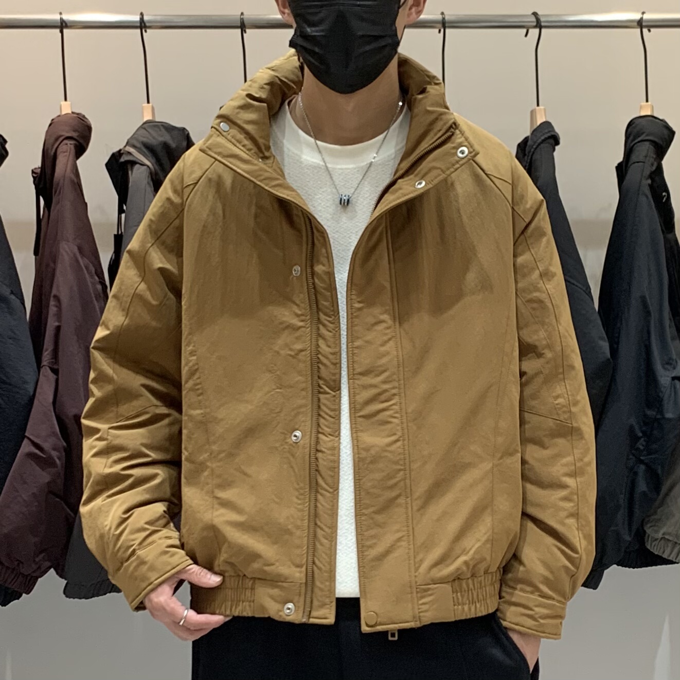 冬季韩版男士立领羽绒服百搭潮流日系时尚复古工装痞帅保暖羽绒衣