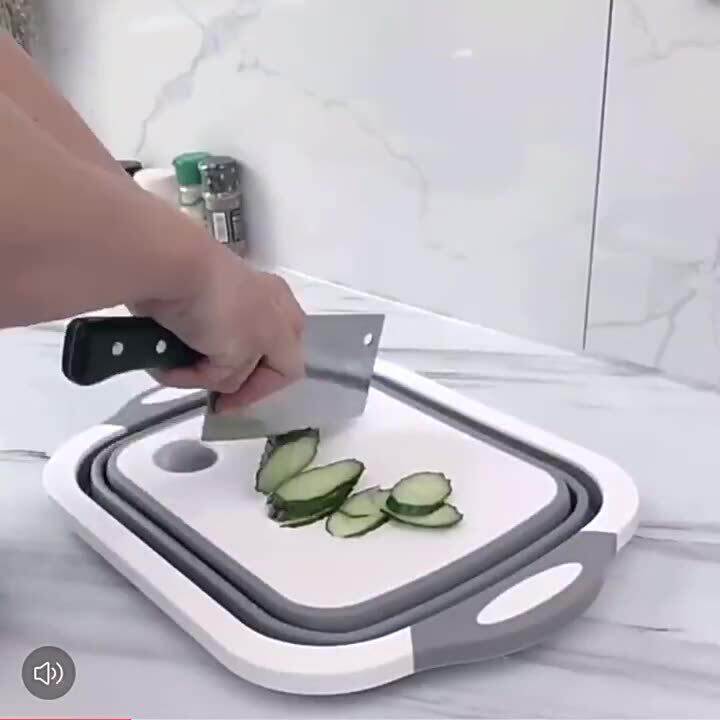 三合一多功能折叠菜板厨房用品水槽洗菜盆沥水篮子便携折叠切菜板