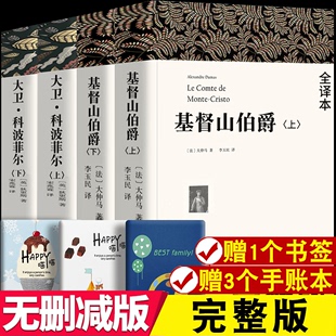 原著中文版 全译本 狄更斯 著 基督山伯爵 4册 完整版 大仲马 初中高中生课外阅读书籍 大卫科波菲尔 套装 世界文学名著无删减