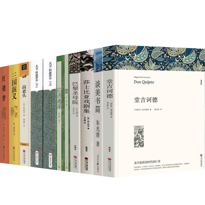 高中书籍 堂吉诃德巴黎圣母院大卫科波菲尔红楼梦谈美书简高老头莎士比亚戏剧集全集家论语唐吉柯德原著正版生高一课外书