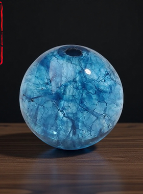 蓝色水晶玉髓爆花晶手链