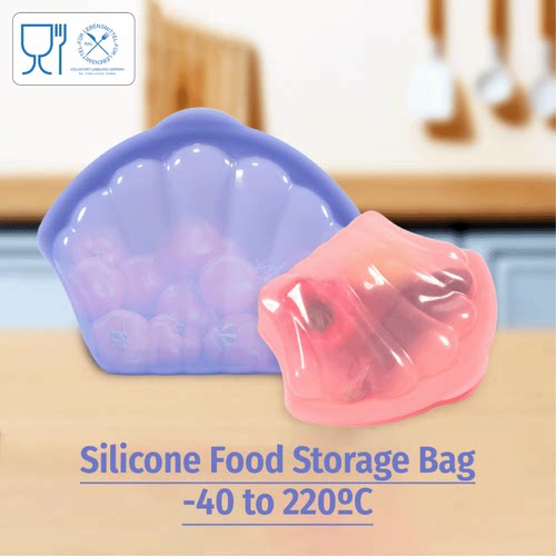 欧标贝壳食品级硅胶耐高温保鲜袋