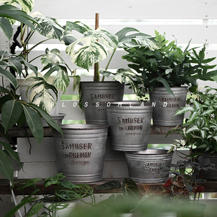 暖暖半岛 山乐盆 工业ins花盆装饰盆树脂仿铁艺可与青山盆套用