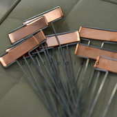 暖暖半岛 ins风植物名称书写玫瑰金色插牌 金属标签牌