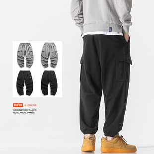 2022秋冬新品  款号 WK041  两色重磅多袋工资束脚运动裤 P85