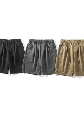 款号F9063-P75  男士三色直筒休闲老钱风短裤