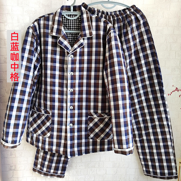 冬款纯棉加厚男士宽松包邮家居服