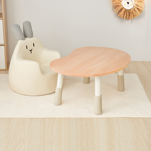 zryz儿童实木花生桌宝宝可升降桌幼儿园阅读写字桌婴儿沙发小椅子