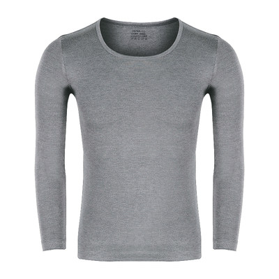 SHUKAS H 8071 MENS THIN BASE SHIRT ROUND NECK GENTLE WARM MENS MEIYA BLACK CHARCOAL GRAY THERMAL SINGLE UNDERWEAR