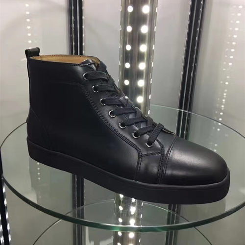 欧洲站cl男鞋高帮水钻红底鞋铆钉真皮透气GZ休闲潮流女鞋板鞋