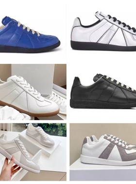 拼接马丁鞋低帮鞋子GAT德训男鞋代工MMM真皮小白情侣女鞋休闲鞋