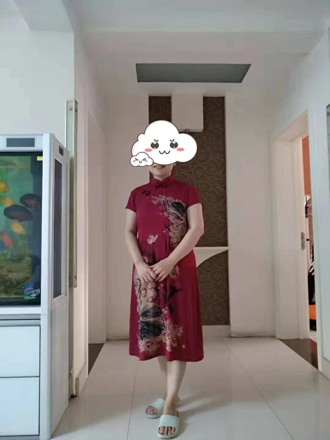 酒红色桑蚕丝真丝香云纱高级服装布面料
