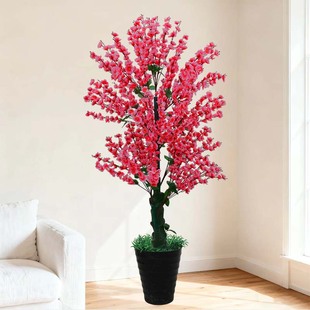 仿真桃花树大型塑料樱花造景客厅梅花盆景办公室仿生绿植装饰盆栽
