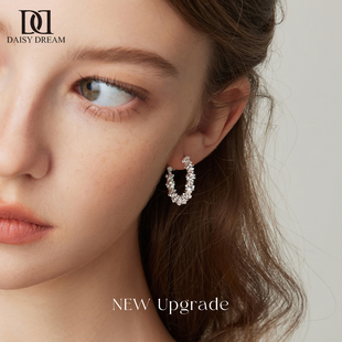 999纯银针碎银子耳环女高级感轻奢气质耳圈耳钉2026新款爆款耳饰