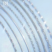 999纯银素链无吊坠项链女极简足银替换锁骨链裸链条细款 颈链配饰