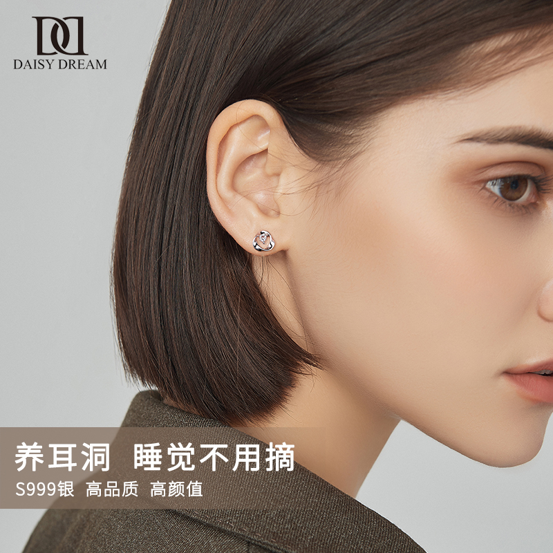 999纯银莫比乌斯耳钉小众轻奢
