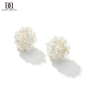 超仙显脸瘦 网红韩国耳饰 耳环女森系仿水晶耳钉超闪气质简约个性