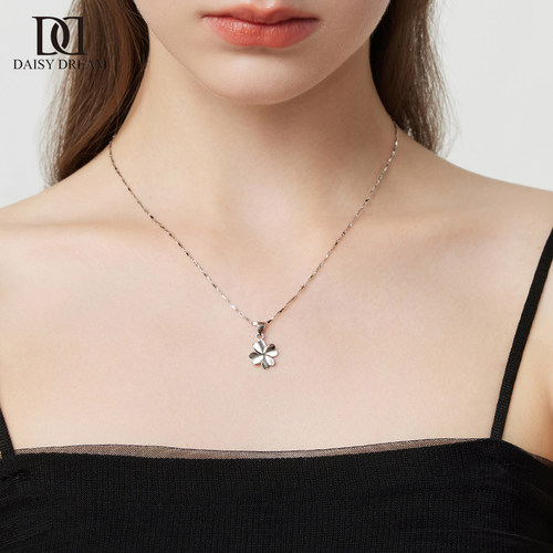 999纯银四叶草项链配饰小众轻奢