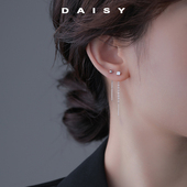 爆款 999纯银耳钉女养耳洞耳线短款 流苏耳环2025新款 睡觉免摘耳饰