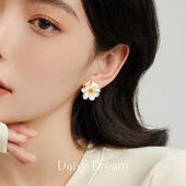 赵露思同款 银针耳饰 山茶花耳钉女轻奢小众高级感气质耳环2026爆款