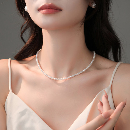 倪妮同款施家珍珠高级感锁骨链