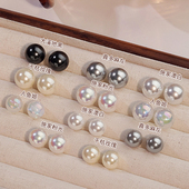 耳环高级感耳饰 气质时尚 999纯银正圆施家珍珠耳钉女2026新款 爆款